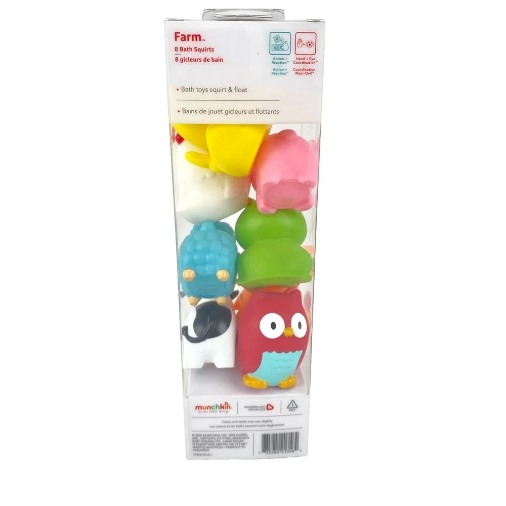 NEW Munchkin Farm Bath Squirts 8-Pack • 9M+ Baby Bath Toys Float & Squirt - Fun